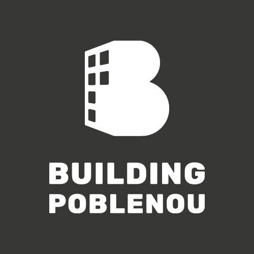 Building-Poblenou_Logo_V_Negative
