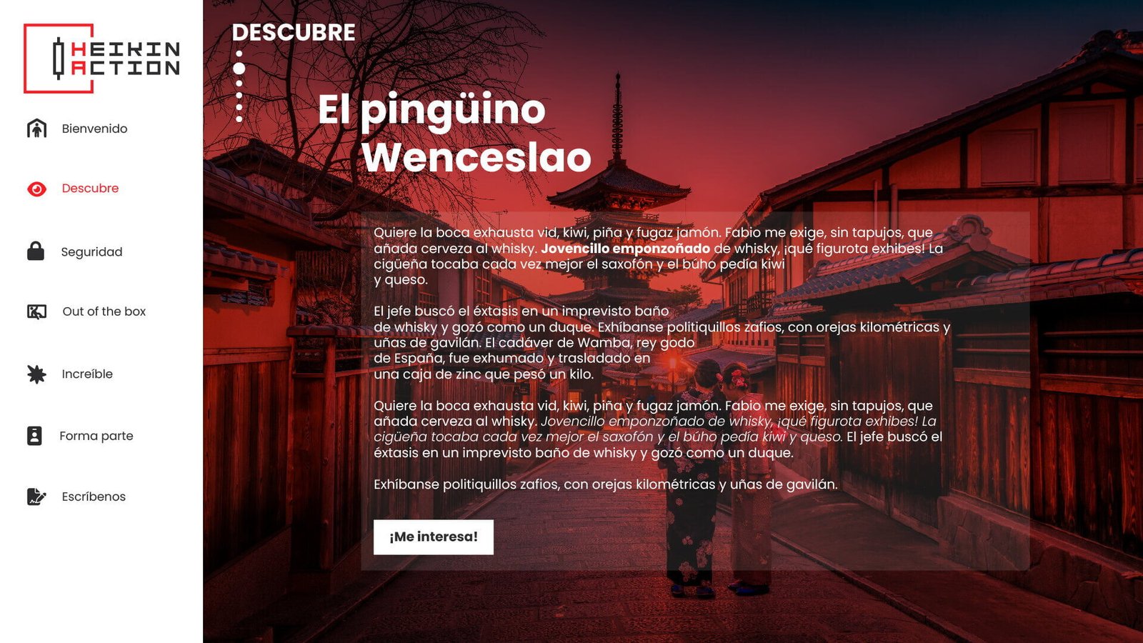 Web example for Heikin Action 2